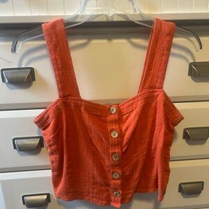Orange Roxy canvas tank top